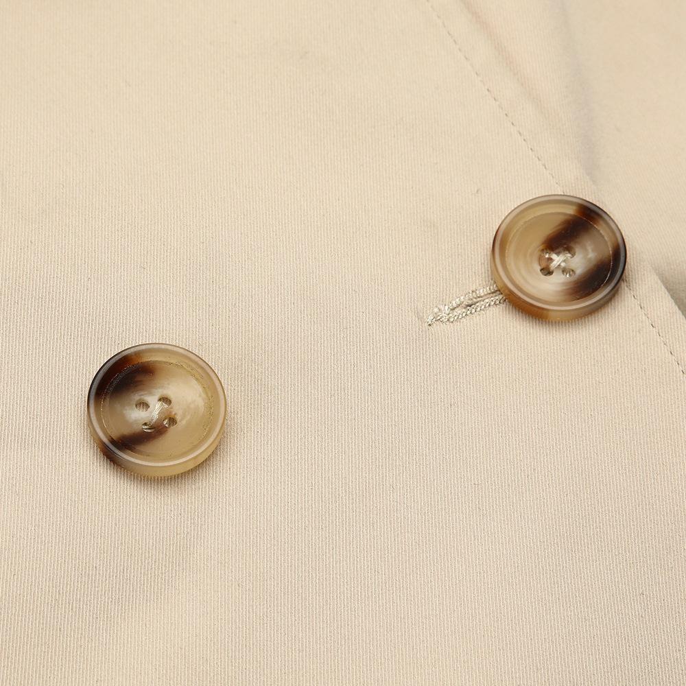 Women's Sleeveless Double-Breasted Trench Coat - Lapel, Belted, Polyester Outerwear, Casual Style