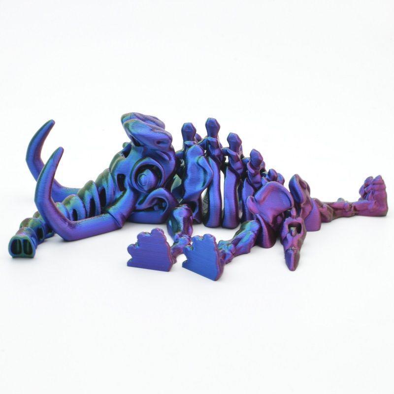 3D Printed Adorable Movable Mammoth Cartoon Skeleton Toy