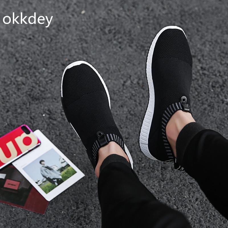 Round Toe Super Light Breathable Walking Running Sneakers Casual Trendy All-match Lightweight Safety Shoes for Men New
