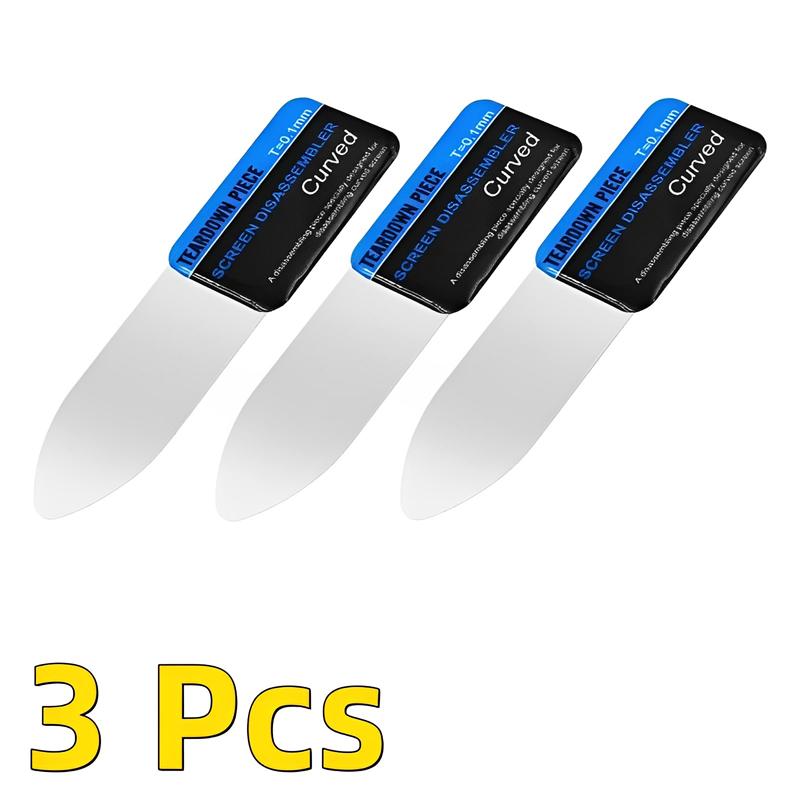 1/3Pcs Mobile Phone Curved LCD Screen Spudger Opening Pry Card Tools Ultra Thin Flexible Mobile Phone Disassemble Steel Metal
