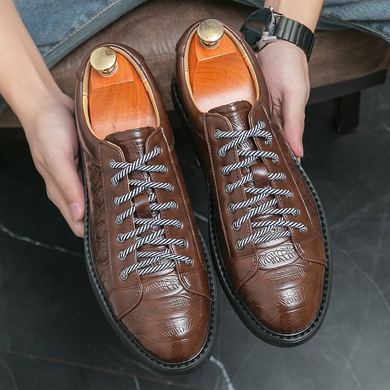 Men s European Lace-up Leather Shoes: Formal & Casual Spring/Summer Fashion, Large Size 45