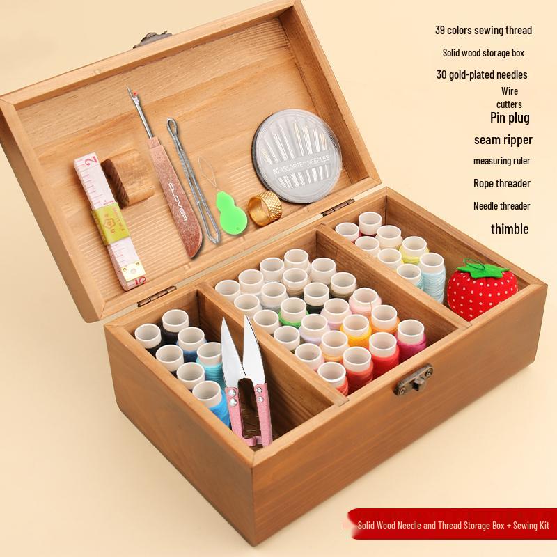 39-Color Sewing Needle & Thread Set with Box - Home Hand Sewing & Machine Use