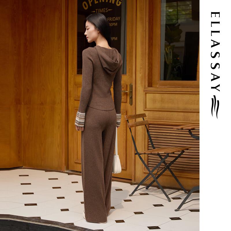 ELLASSAY Women's Merino Wool Hooded Knit Sweater