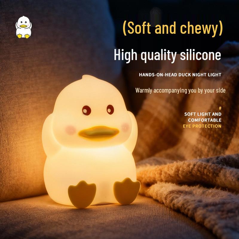 Silicone Duck Night Light - Tap To Illuminate, Sleep Aid & Children's Birthday Gift
