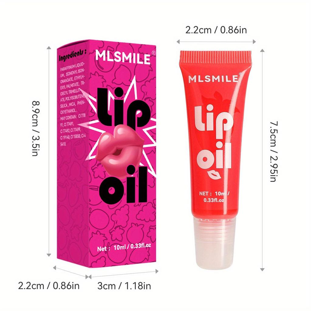 6 Colors Strawberry Fruit Lip Gloss Lip Balm Lip Oil Hydrating Moisturizing Mirror Liquid Lipstick Color Changing Lip Glaze
