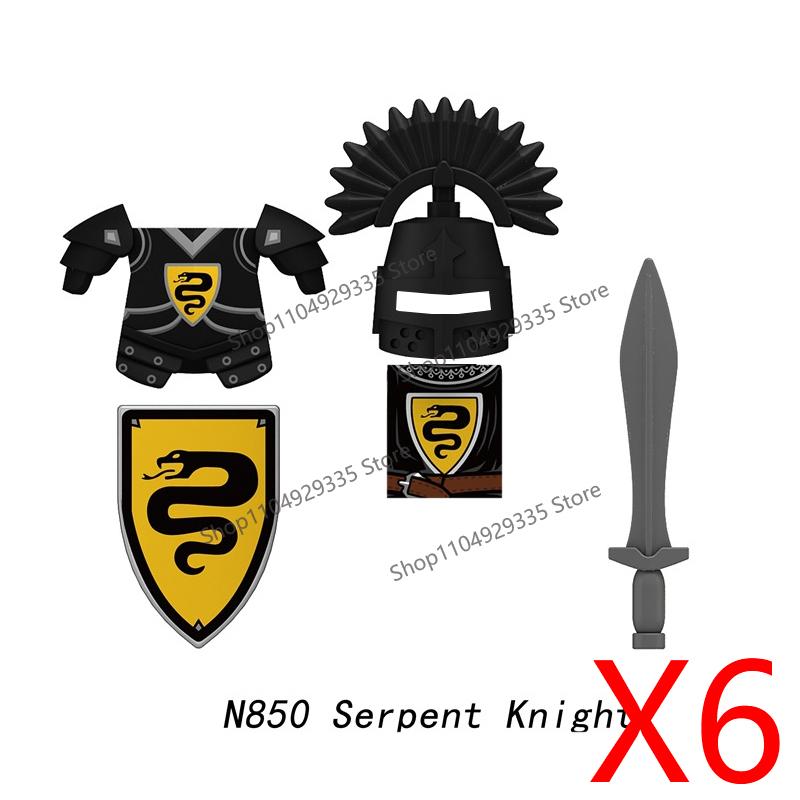 Medieval Castle Figure Building Blocks Crow Serpent Soldier Greek Roman Crusader Knights Templar Compatible Bricks Toys Gift Z03