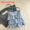 Nylon Tote Bag With Ruffle Design For Casual Daily Use