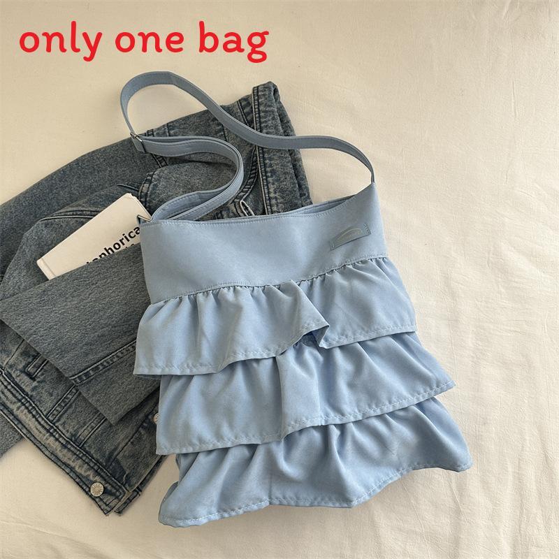Nylon Tote Bag With Ruffle Design For Casual Daily Use