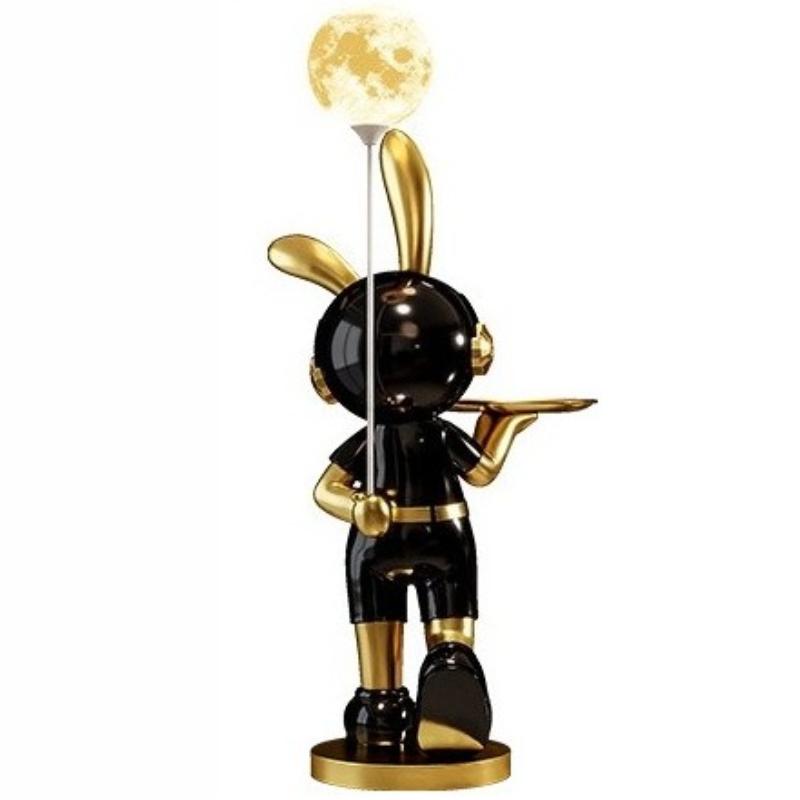 Rabbit Sculptures with Light Groot Creative Astronaut Sculpture with Tray Funny Art Luxury Ornaments Home Living Room Decoration