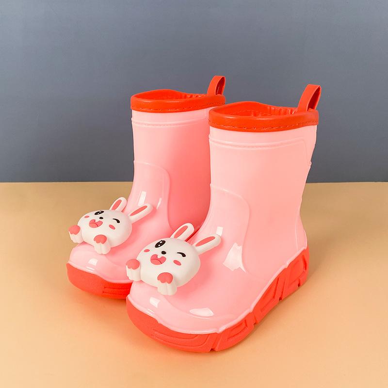Children's rain shoes women's removable cartoon water shoes non-slip waterproof rain boots young children medium and small children baby boy boots