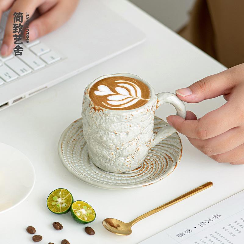 The Tea Room Coffee Dual-purpose Cup Is A Simple and Modern Japanese-style Rough Earthenware Hand-brewing Utensware