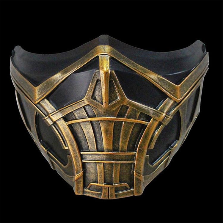 Stunning Mortal Kombat Scorpion Half Face Mask Crafted From Durable Resin For Cosplay Events