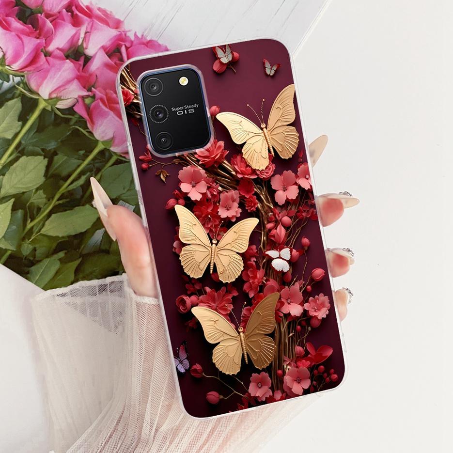 For Samsung Galaxy S10 Lite Case SM-G770F Luxury Butterfly Tree Painted Cover Soft Silicone Phone Case For Samsung S10 Lite Bags