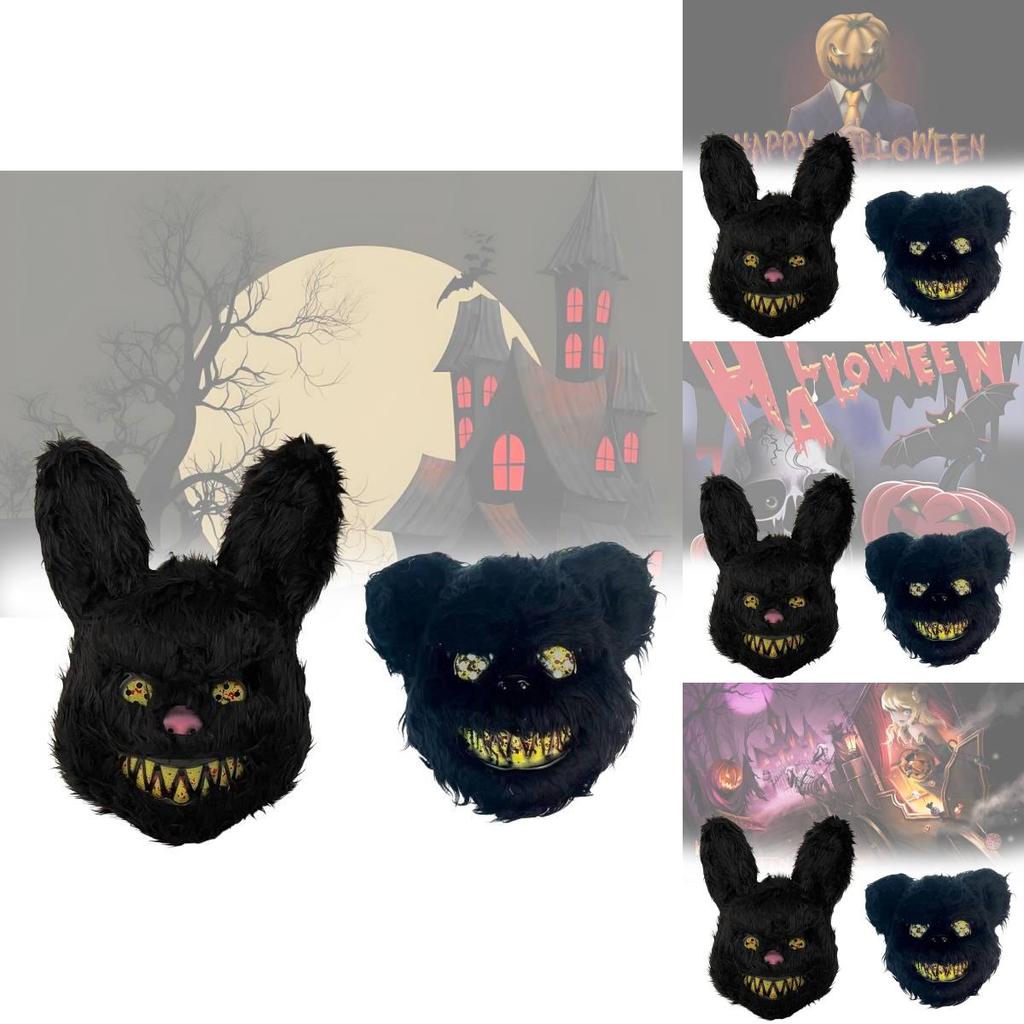 Rozkošná maska černého medvěda pro halloweenskou párty a Velikonoce Stylový kostýmový doplněk