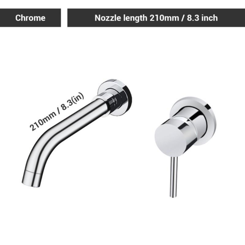 Wall Mounted Kitchen Faucet Bathroom Basin Sink Tap Solid Brass Gold Brushed Hot Cold Mixer Wash Basin Water Swivel Spout Faucet