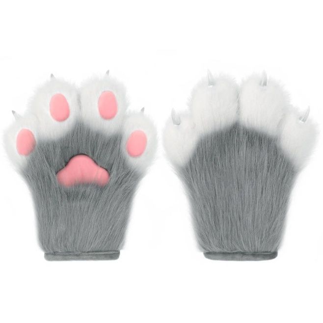Fursuit Fursuit-Zubehör Plüschkatzenpfote Fuchspfote Handschuhe Cosplay Klebenägel