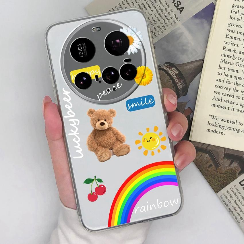 Phone Case For Xiaomi 15T 15 Ultra Mi 10 11 12 Beautiful Rainbow Patterns Transparent TPU Anti Slip Protective Soft Back Cover For Xiaomi Housing Capa