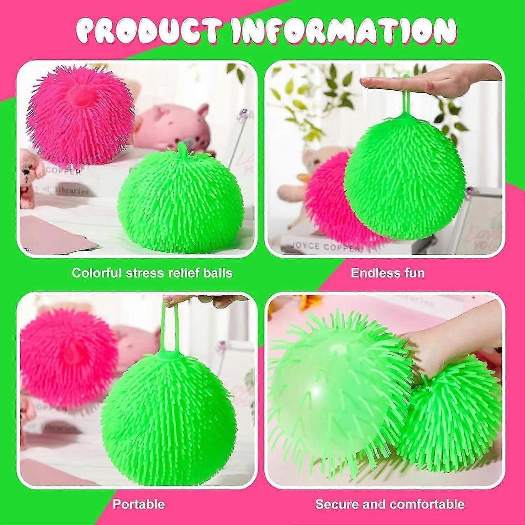 6 Pcs Puffer Ball, Spiky Sensory Balls Bulk Bouncy Sensory Stress Relief Toy for Fun Fidget Anxiety Game Classroom Prizes Party Favors(17cm)