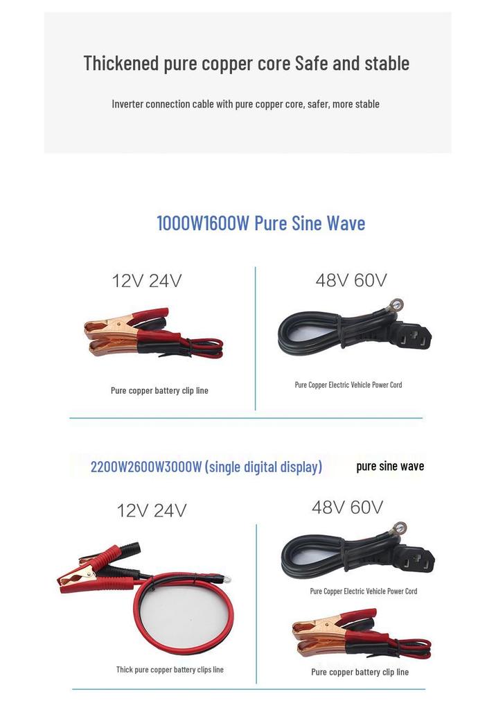 Multi-Voltage Pure Sine Wave Inverter for Solar, Car, and Home Use (12V to 72V Input, 110V/220V Output)