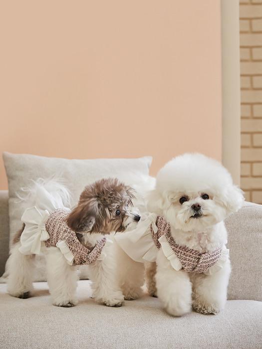 CAHIERS White Ribbon Tweed Dress