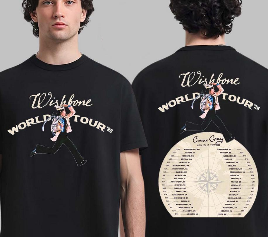 

Conan Gray 2026 Wishbone World Tour NA UK Europe Australia Dates Tee Unisex T-Shirt XXXXL