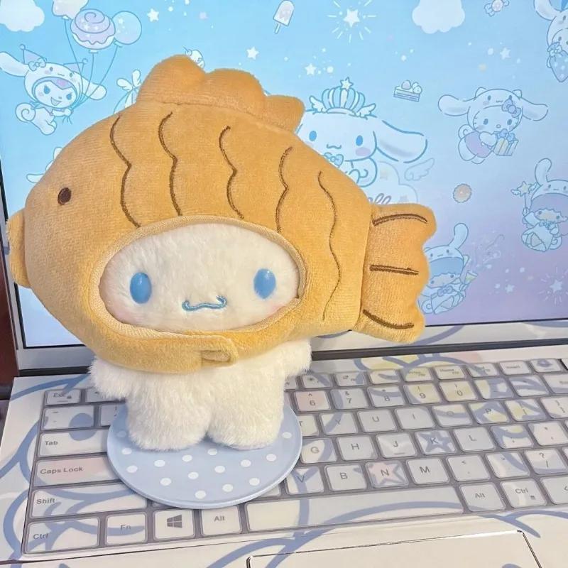 Anime Cartoon Cinnamoroll Fish Hat Plush Doll Toy Kawaii Stuffed Sanrio Plushie Taiyaki Doll Cute Doll Girls Birthday Gift Toy