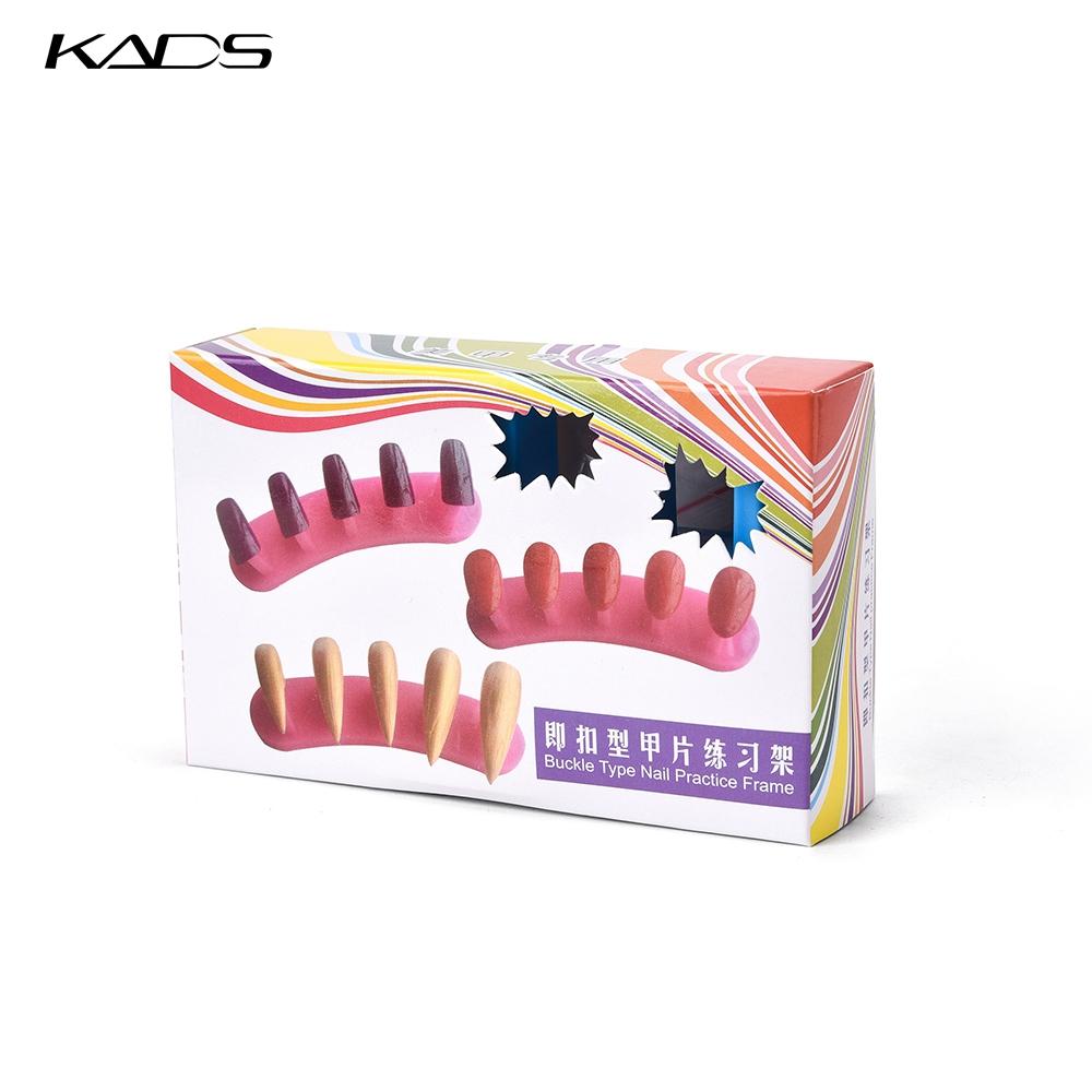 kads 3pcs Plastic Tip Stand Display with 10 Natural False Nail Tips Practice Training Use Nail Art False Tips Training Tool