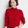 Women's 100% Wool Thickened Saddle Shoulder Sweater – Soft and Warm Half-High Neck Knitwear for Autumn and Winter