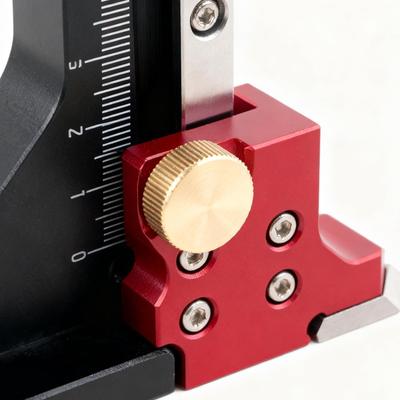 0-50mm Adjustable Table Saw Depth Height Gauge with Height Lock Aluminum Alloy Measuring Woodworking Tools for Setting Up