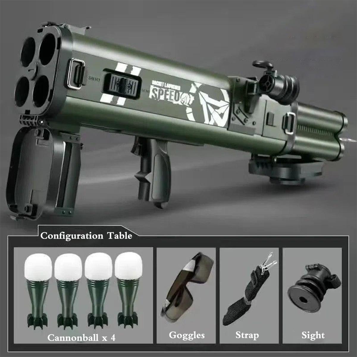 

RPG Quadruple Toy Rocket Launcher Shooting Soft Bullet Weapo Children Outdoor Game Fake Gun Toy For Birthday Gifts Movie Props