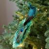 Shimmering Christmas Peacock Decoration Realistic Feathers DIY Crafts Peacock Doll Toy Cartoon Foam Simulated Peacock