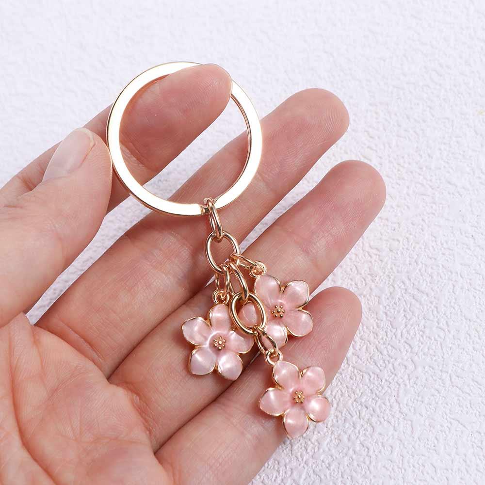 Enamel Colorful Sakura Flower Keyring Sakura Flower  Accessories   Girls Gifts