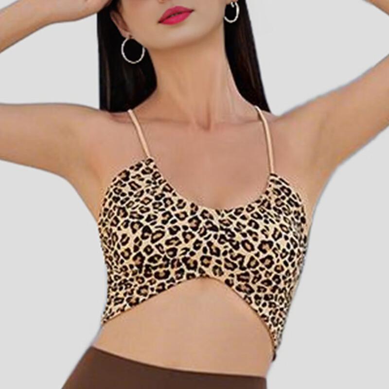 Спортивный бюстгальтер Laihushui с леопардовым принтом и фиксированной чашкой S