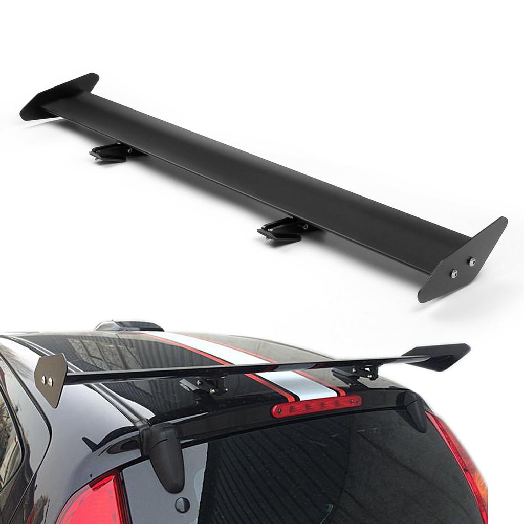 Bruce Shark Universal Aluminum Adjustable Rear Trunk Spoiler Wing for & Cars, Black, 13#