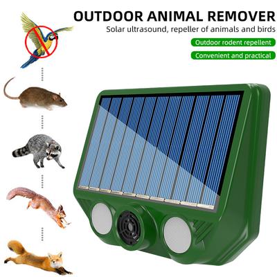 Solar Ultrasonic Animal Driver with Red White Flash Light USB Charging Animal Repellent Device for Outdoor Lawns Garden