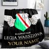1PC Crest Emblem Custom Name Patterned Flannel Blanket Suitable For All Seasons For Home Decor Warmth And Comfort Gifts Holiday Present