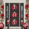 New Christmas Door Pendant Scene Layout Christmas Home Decoration Door Hanging Stair Wreath Wall Hanging Christmas Decor