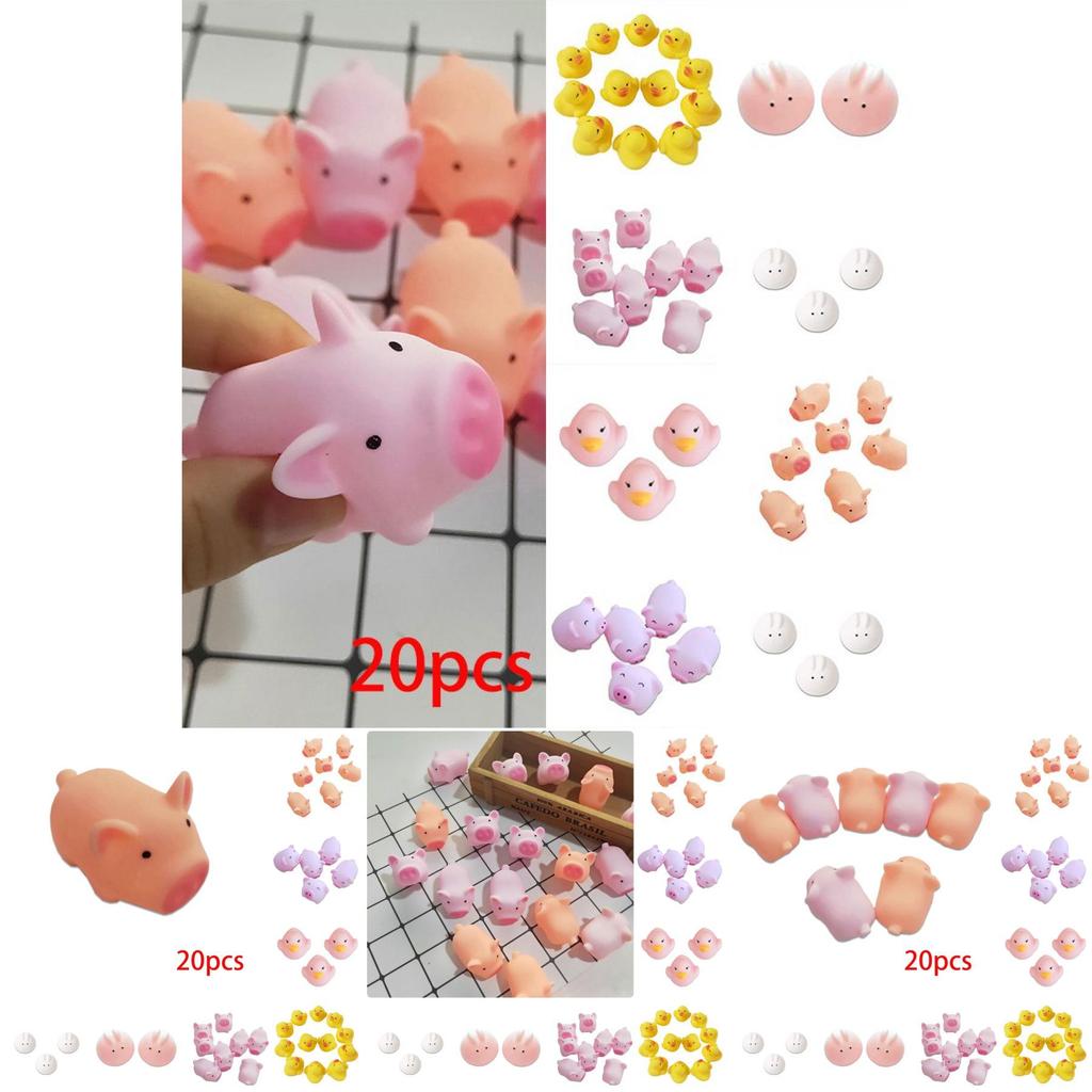 20pcs Adorable Squeeze Pink Pig Stress Relief Toys Perfect For Birthday Gifts