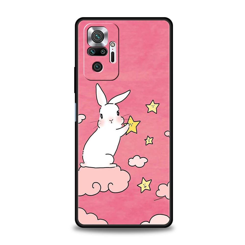 Phone Case For Xiaomi Redmi Note 14 13 12 5G 11 10 Pro Plus 4G 9S 9 14C 13C 12C 10C 9C 9A Soft TPU Cover Cute Colorful Rabbit