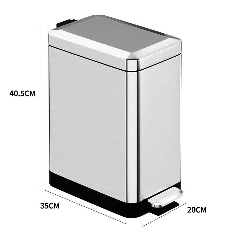 Foot Operated Bathroom Waste Bin Kitchen Living Room Garbage Storage Bucket Household Stainless Steel Garbage Can