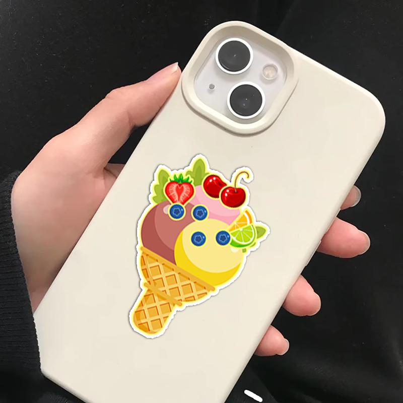 6pcs/set Make Ice Cream Sticker Decorative Sticker Handmade DIY Cartoon Sticker Puzzle Stickers Laptop Skateboard Stickers TMZ