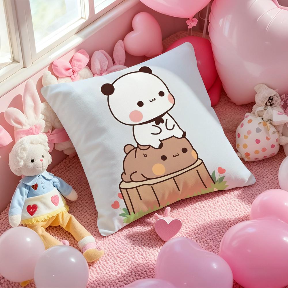 Panda Bubu And Dudu Cushion Cover Pattern Printed Pillowcase for Living Room Sofa Cushion Cover & Bedroom Decor