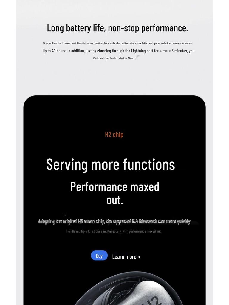 2025 Huqiangbei Pro3 Bluetooth-Kopfhörer mit Geräuschunterdrückung für Apple: Lange Akkulaufzeit
