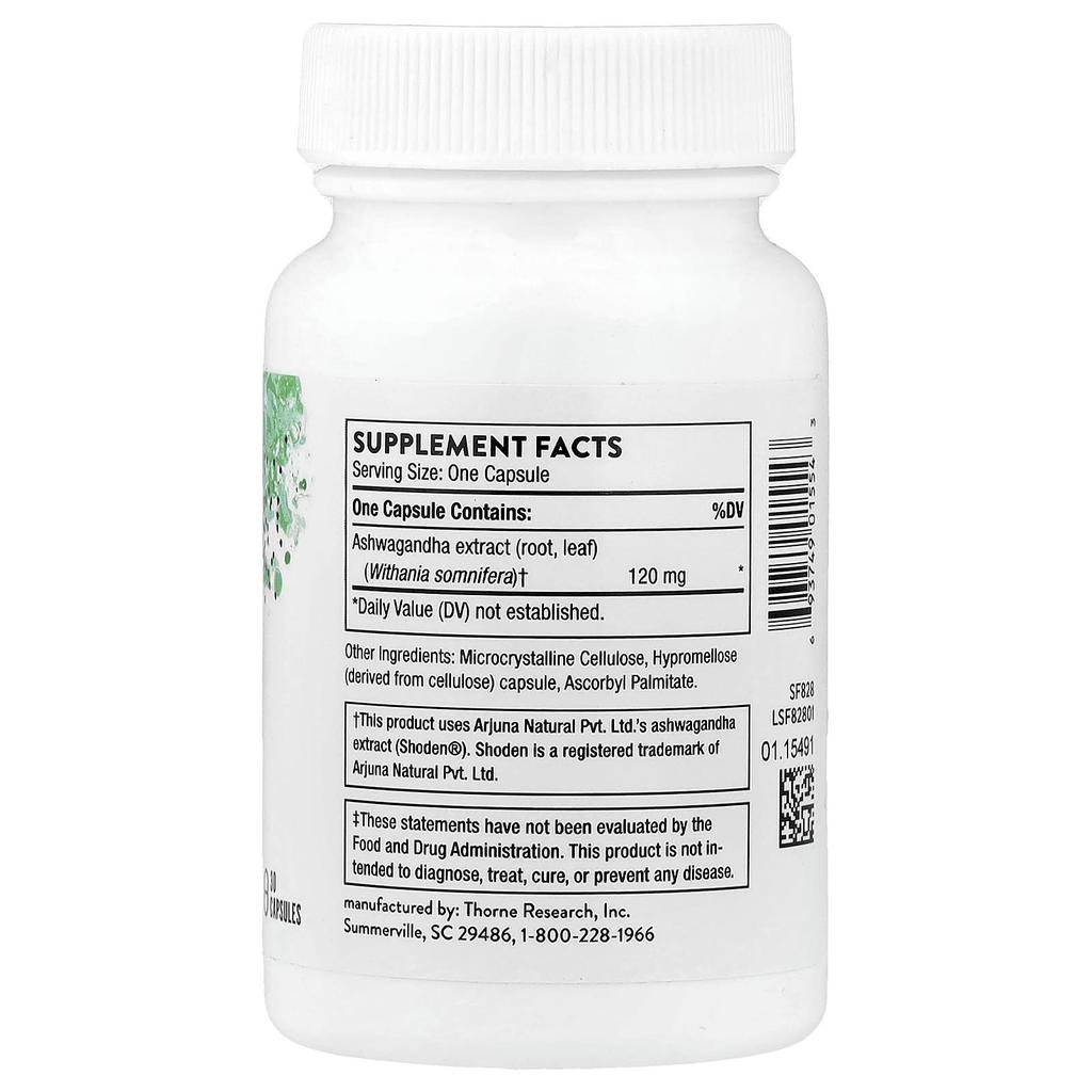 Thorne, Ashwagandha, 120 mg, 30 Capsules