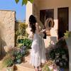 White Suspender Dress Women's Summer New Age-reducing Seaside Vacation Cake Skirt Beach Long Skirt