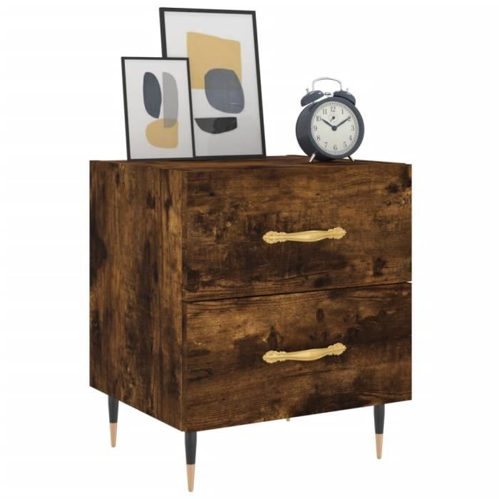 VidaXL Bedside Tables 2pcs Smoked Oak 40x35x47.5cm Engineered Wood 827271