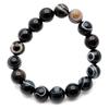 12mm Natural Power Stone Bracelet with Tibetan and Prayer Inner Eye, Men's Women's Beads, Diameter Approx. 15.5cm