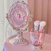 Flower Knows 9th Anniversary Limited Edition Luxury Vanity Mirror with Paddle Hair Brush And Brush Holder Set for Makeup Desk