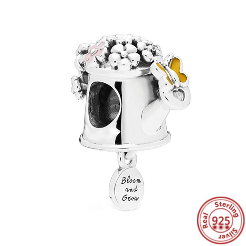 925 copper Bee Caterpillar Butterfly Dragonfly Ladybug Four Leaf Clover Lucky Charm Beads Fit Pantaro Bracelet Fine Zircon Gift