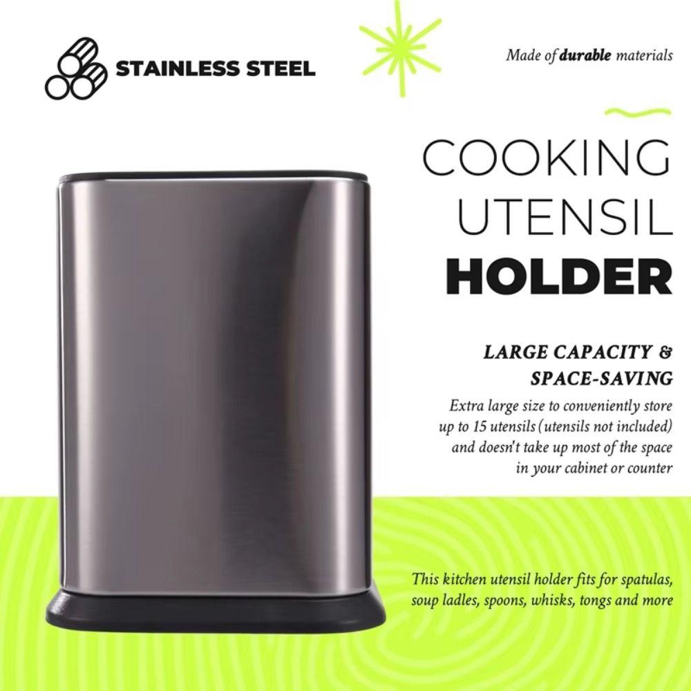 Stainless Steel Cooking Cutlery Organizer Drainage Holes Tableware Drainer Utensil Container Daily